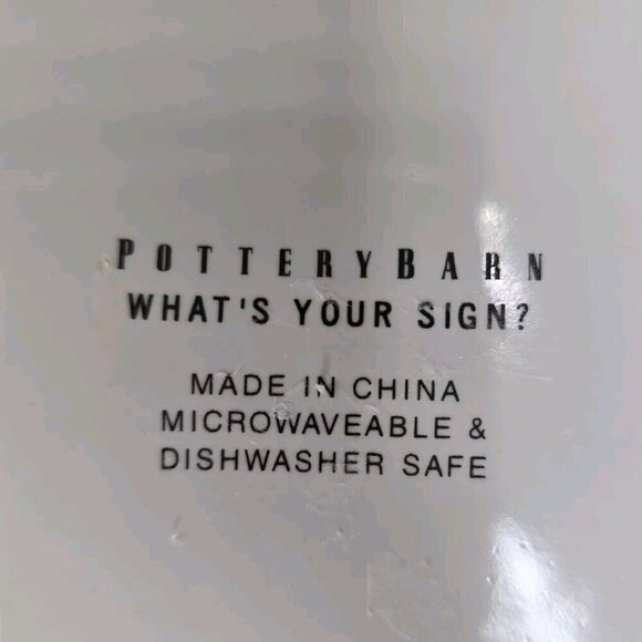 POTTERY BARN Ceramic Libra Zodiac What's Your Sign 8" Dessert Salad Plate Blue - Picture 4 of 6